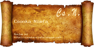 Csonka Nimfa névjegykártya